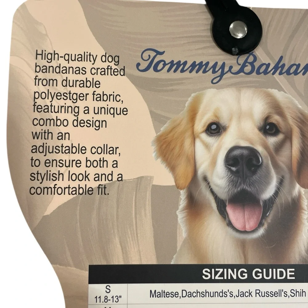 Tommy Bahama Dog Bandana and Collar Size Large Pink and White
